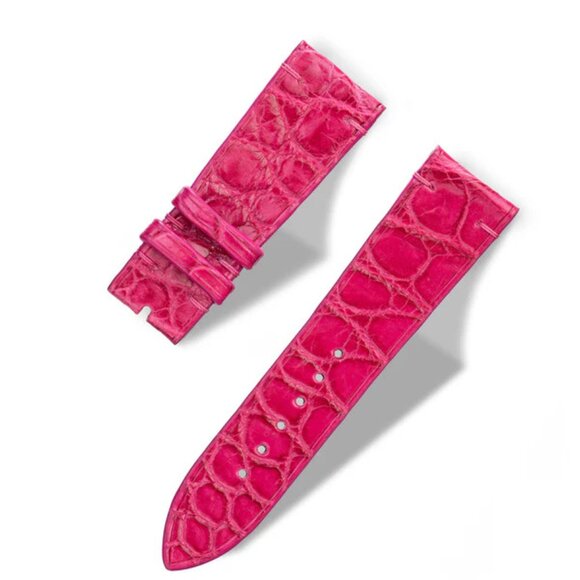 Slim Alligator Leather Watch Band – Classic Fit - Pink Ladies Color main image 4